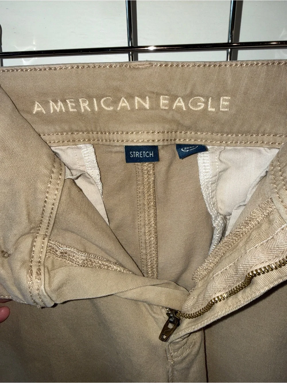 AE Women’s Stretch Kick Bootcut Pants in Khaki Size 10 Short